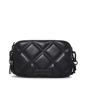 Steve Madden Daisy Quilted Crossbody Purse in Black