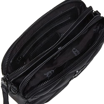Steve Madden Daisy Quilted Crossbody Purse in Black