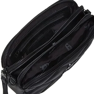 Steve Madden Daisy Quilted Crossbody Purse in Black