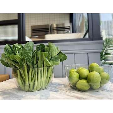 Qxbekmor Large Acrylic Salad Bowls and Serving Bowls, Great for Serving Salad, Popcorn, Chips, Dips,...