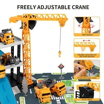 TEMI 60-Piece Construction Truck Toys for Kids