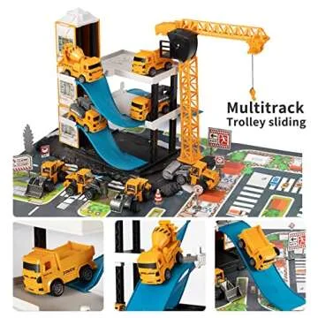 TEMI 60-Piece Construction Truck Toys for Kids