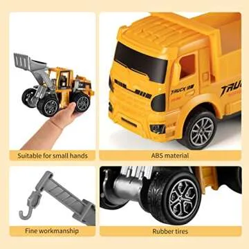 TEMI 60-Piece Construction Truck Toys for Kids