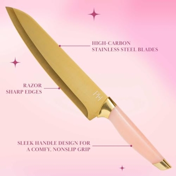 Paris Hilton Knife Block Set with Stylish Magnetic Display