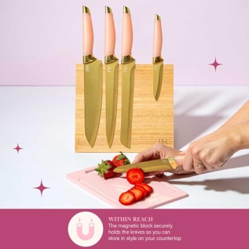 Paris Hilton Knife Block Set with Stylish Magnetic Display