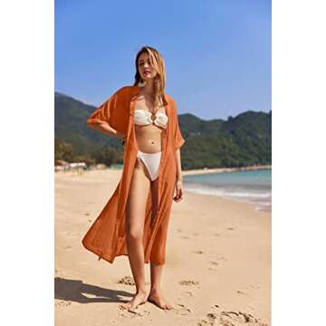 Zeagoo Women's Stylish Swimwear Cover-Up Kimono Cardigan