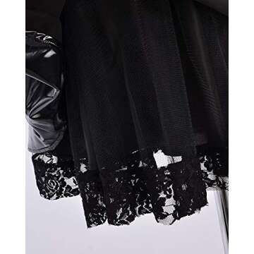 Coskidz Women's Goth Dress Cosplay Costume Dress with Stockings Black Dress Steampunk Halloween (Black, Small)