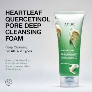 Anua Mild Double Cleanser Duo for Facial Cleansing : Heartleaf Pore Control Cleansing Oil Mild & Heartleaf Quercetinol Pore Deep Cleansing Foam for Double Cleansing, Blackhead Remover, Korean Skincare