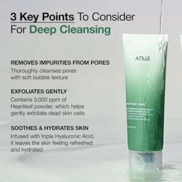 Anua Mild Double Cleanser Duo for Facial Cleansing : Heartleaf Pore Control Cleansing Oil Mild & Heartleaf Quercetinol Pore Deep Cleansing Foam for Double Cleansing, Blackhead Remover, Korean Skincare