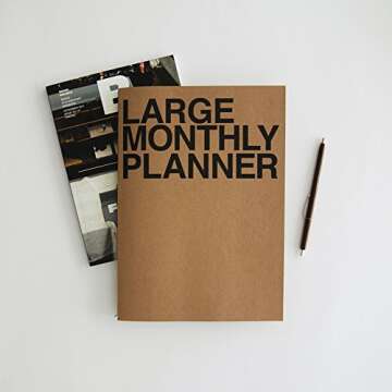 JSTORY Large Monthly Planner Lays Flat Undated Year Round Flexible Cover Goal/Time Organizer Thick P...