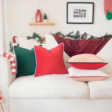 MONDAY MOOSE Christmas Velvet Pillow Covers, Set of 4