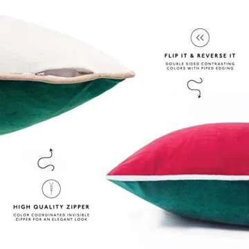 MONDAY MOOSE Christmas Velvet Pillow Covers, Set of 4