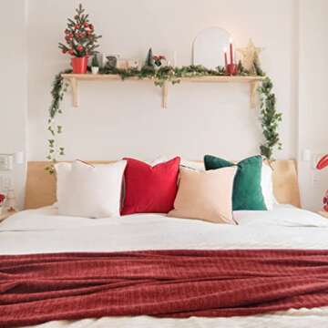 MONDAY MOOSE Christmas Velvet Pillow Covers, Set of 4