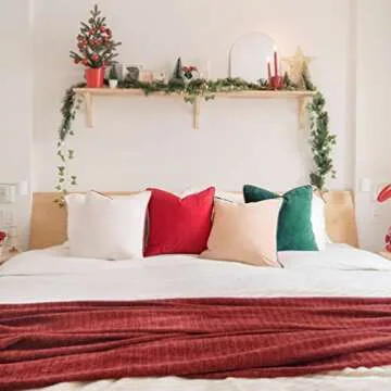 MONDAY MOOSE Christmas Velvet Pillow Covers, Set of 4