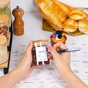 STARSIDE 6 oz Glass Jars with Bamboo Lids,Set of 15 Empty Spice Jars with Labels,Glass Spice Containers,Airtight Food Storage Container,Borosilicate Glass Canisters Sets