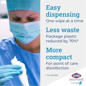 Clorox Healthcare Bleach Germicidal Wipes, 150 Count Canister (Package May Vary)