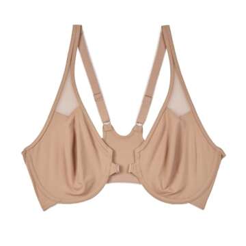 Wacoal Women's Body Unlined Front Close Underwire Racerback Bra, Toast, 36DD