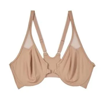 Wacoal Women's Body Unlined Front Close Underwire Racerback Bra, Toast, 36DD