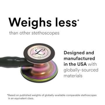 3M Littmann Cardiology IV Diagnostic Stethoscope, 6152, More Than 2X as Loud*, Weighs Less**, Stainless Steel Chestpiece, 27" Black Tube