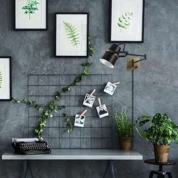 Globe Electric 51345 1-Light Plug-in or Hardwire Swing Arm Wall Sconce, Matte Black, Brass Accents, 6ft Black Woven Fabric Cord, Flat Plug, Rotary On/Off Switch, Wall Lighting, Bulb Not Included