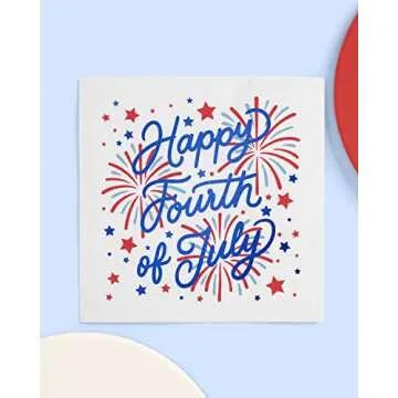 Quality 3-Ply Fourth of July Napkins | 25 pc Pack - Perfect for USA Celebrations!