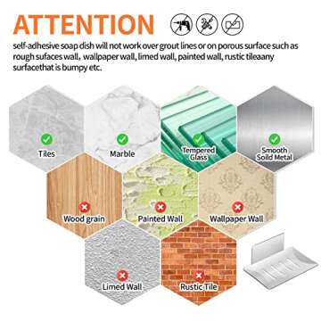 YUZP Soap Holder for Shower,Stainless Steel Soap Dish,Simple Bar Soap Tray,Wall Mounted Soap Stand with 3M Adhesive Back,Rustproof Soap Saver Sponge Holder for Bathroom,Tub,Kitchen Sink (Chrome)