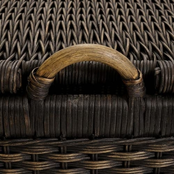 Elegant Lift-Off Lid Wicker Storage Basket 20x15 Inches