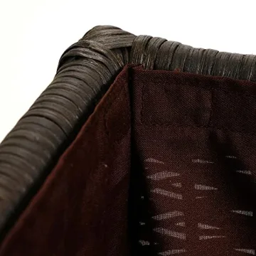 Elegant Lift-Off Lid Wicker Storage Basket 20x15 Inches