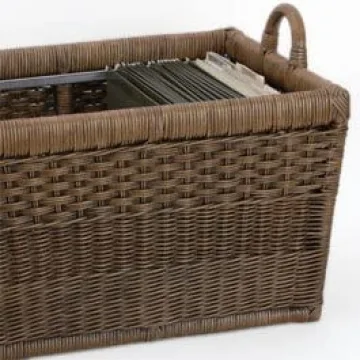 Elegant Lift-Off Lid Wicker Storage Basket 20x15 Inches