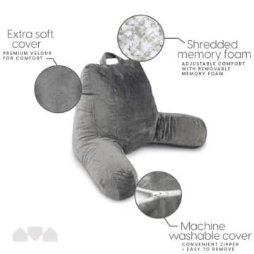 Milliard Memory Foam Reading Pillow Customizable Support Washable