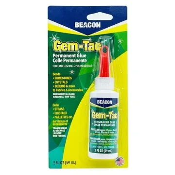 Gem-Tac Adhesive for Securely Bonding Rhinestones and Gems