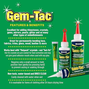 Gem-Tac Adhesive for Securely Bonding Rhinestones and Gems