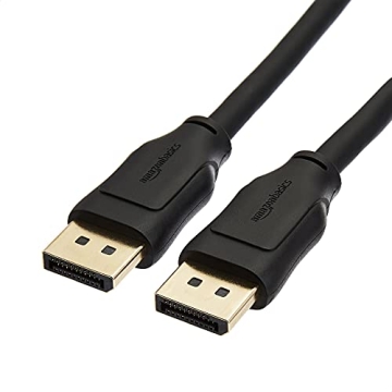 Amazon Basics DisplayPort 1.4 Cable, High-Speed 8K@60Hz, Gold-Plated, 6 Foot, Black