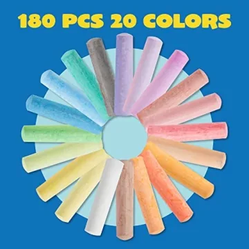 JOYIN 180 PCS Washable Sidewalk Chalks Set for Kids