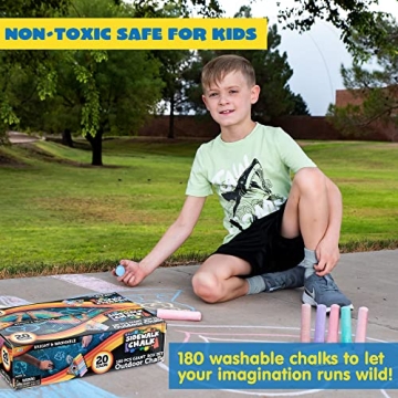 JOYIN 180 PCS Washable Sidewalk Chalks Set for Kids