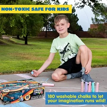 JOYIN 180 PCS Washable Sidewalk Chalks Set for Kids