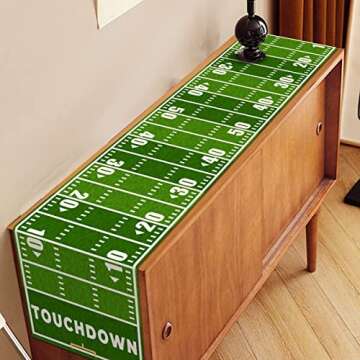 Nepnuser American Football Court Table Runner Touch Down Football Birthday Party Decoration Boy Sport Farmhouse Home Dining Room Kitchen Table Decor (13" x 108")