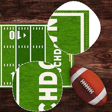 Nepnuser American Football Court Table Runner Touch Down Football Birthday Party Decoration Boy Sport Farmhouse Home Dining Room Kitchen Table Decor (13" x 108")