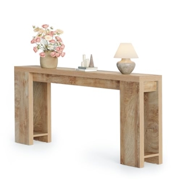 LITTLE TREE 70.9-Inch Long Console Table, Narrow Sofa Table Behind The Couch, Farmhouse Wood Console...