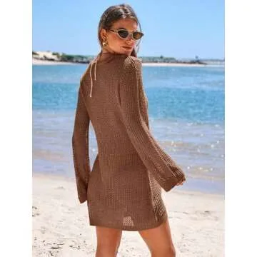 ANRABESS Women Beach Crochet Cover Up for Summer 2025