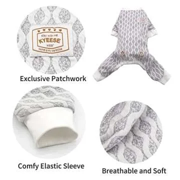 KYEESE Dog Pajamas Small Stretchable Dog Pjs Jumpsuit 4 Legs Puppy Pajamas Hair Shedding Cover