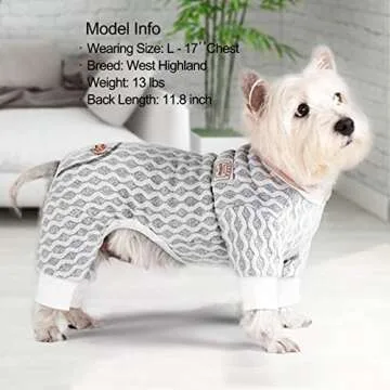 KYEESE Dog Pajamas Small Stretchable Dog Pjs Jumpsuit 4 Legs Puppy Pajamas Hair Shedding Cover
