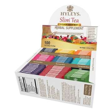 Hyleys Slim Tea 9 Flavor Assortment 100 Ct - Weight Loss Herbal Supplement Cleanse and Detox - 100 Tea Bags (1 Pack)