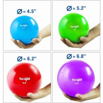 Yes4All Soft Weighted Toning Ball Smooth 2lb Pair