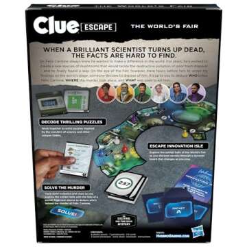 Clue Escape: The World’s Fair Board Game | Escape Room 1-Time Solve Mystery Games | Ages 10+ | 1 t...