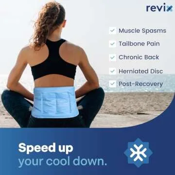 REVIX Gel Ice Pack for Back Discomfort Relief, Soft Plush Lining Ice Wrap for Lower Back, Shoulder, Hip, Arm, Knee, Cold Compress Therapy, 16 × 9 "
