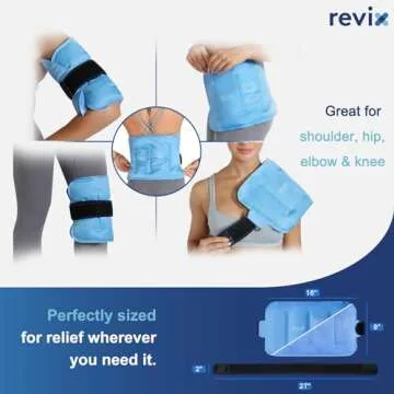 REVIX Gel Ice Pack for Back Discomfort Relief, Soft Plush Lining Ice Wrap for Lower Back, Shoulder, Hip, Arm, Knee, Cold Compress Therapy, 16 × 9 "