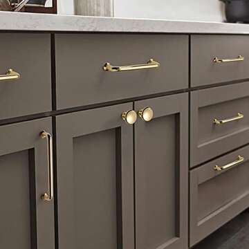 Bestory Polished Brass Kitchen Cabinet Pulls - 10 Pack