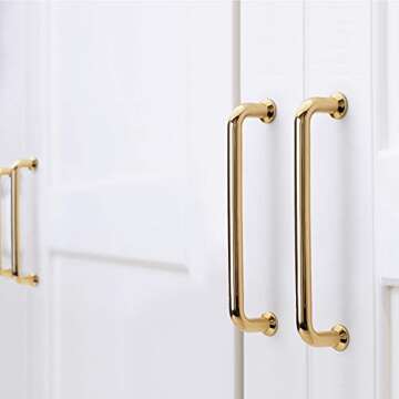 Bestory Polished Brass Kitchen Cabinet Pulls - 10 Pack