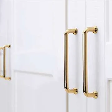 Bestory Polished Brass Kitchen Cabinet Pulls - 10 Pack